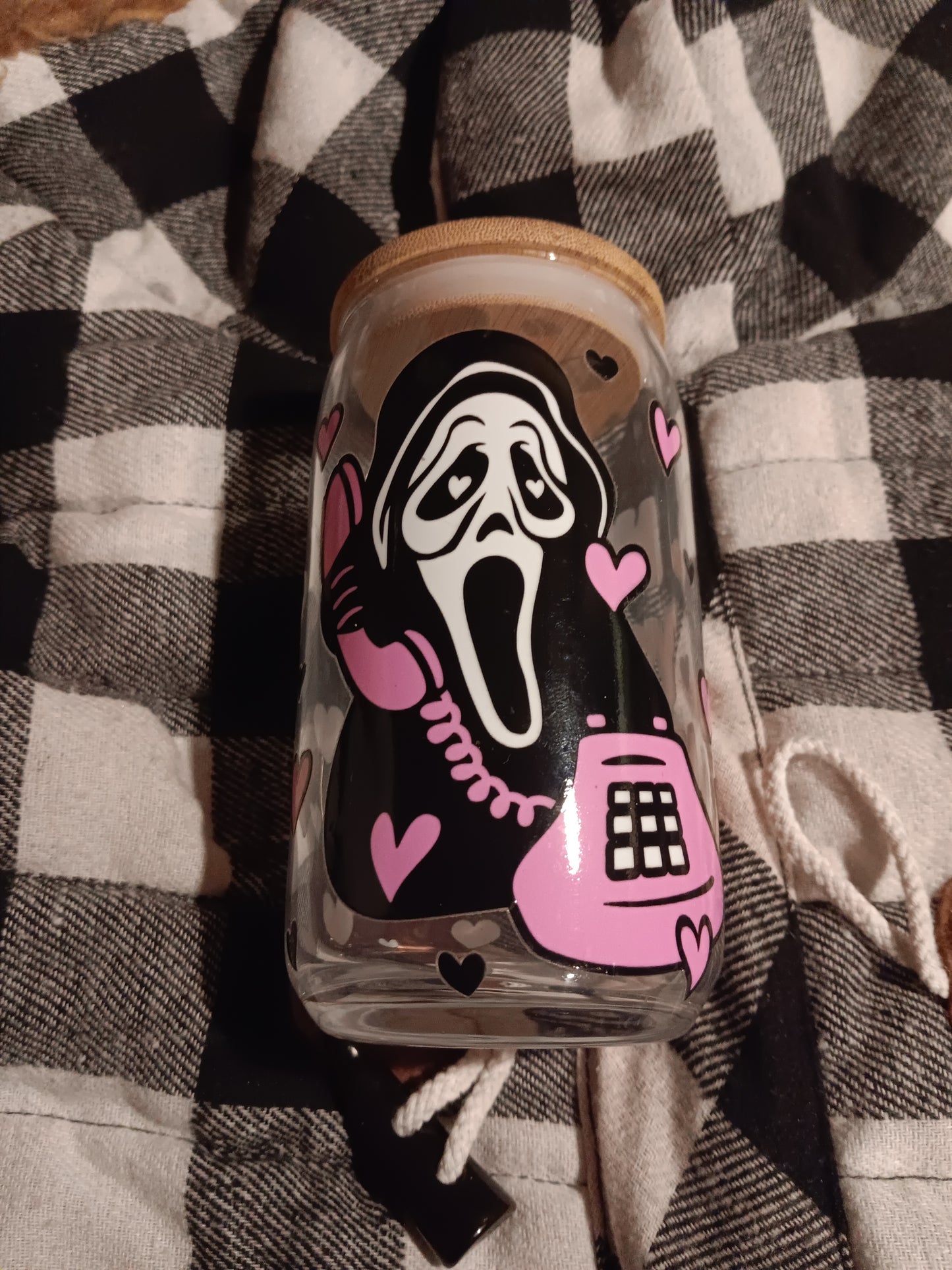 Scream No you Hang Up Glass Cup