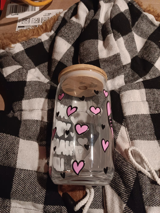 Scream No you Hang Up Glass Cup